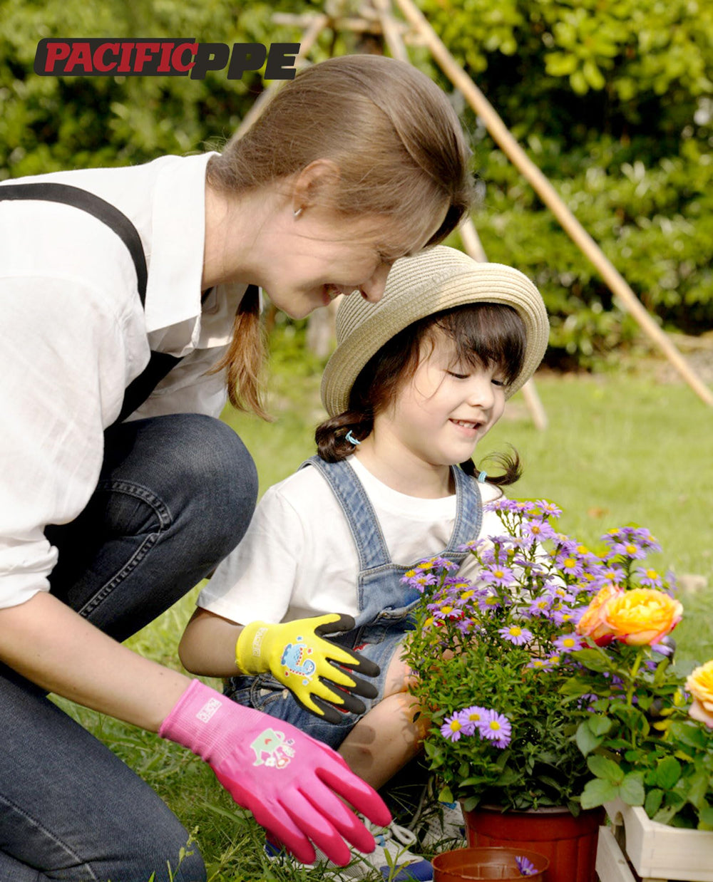 PACIFIC PPE Kids Gardening Gloves showing yellow colour