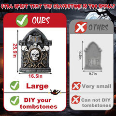 Pack of 10 ANYGIFT Halloween tombstones with stakes