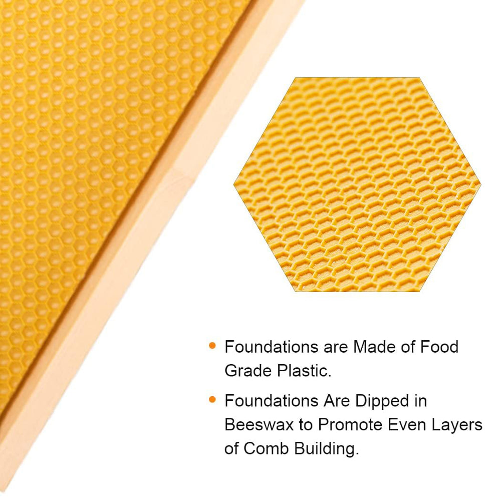 Pack of 10 MayBee Beehive Frames unassembled with wax foundation sheets