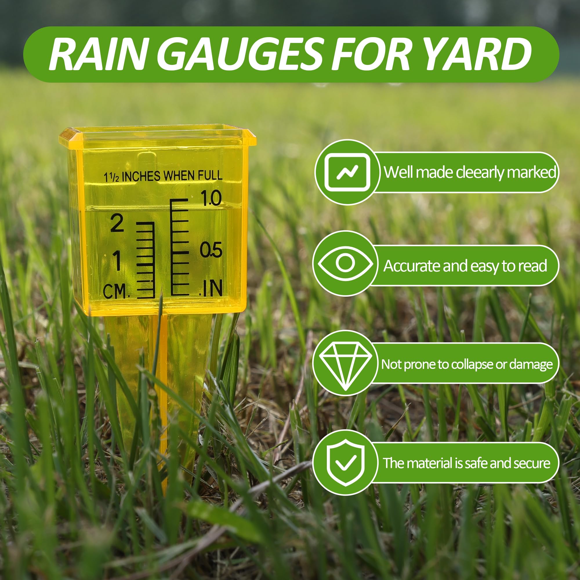 Pack of 10 ODOME rain gauges together