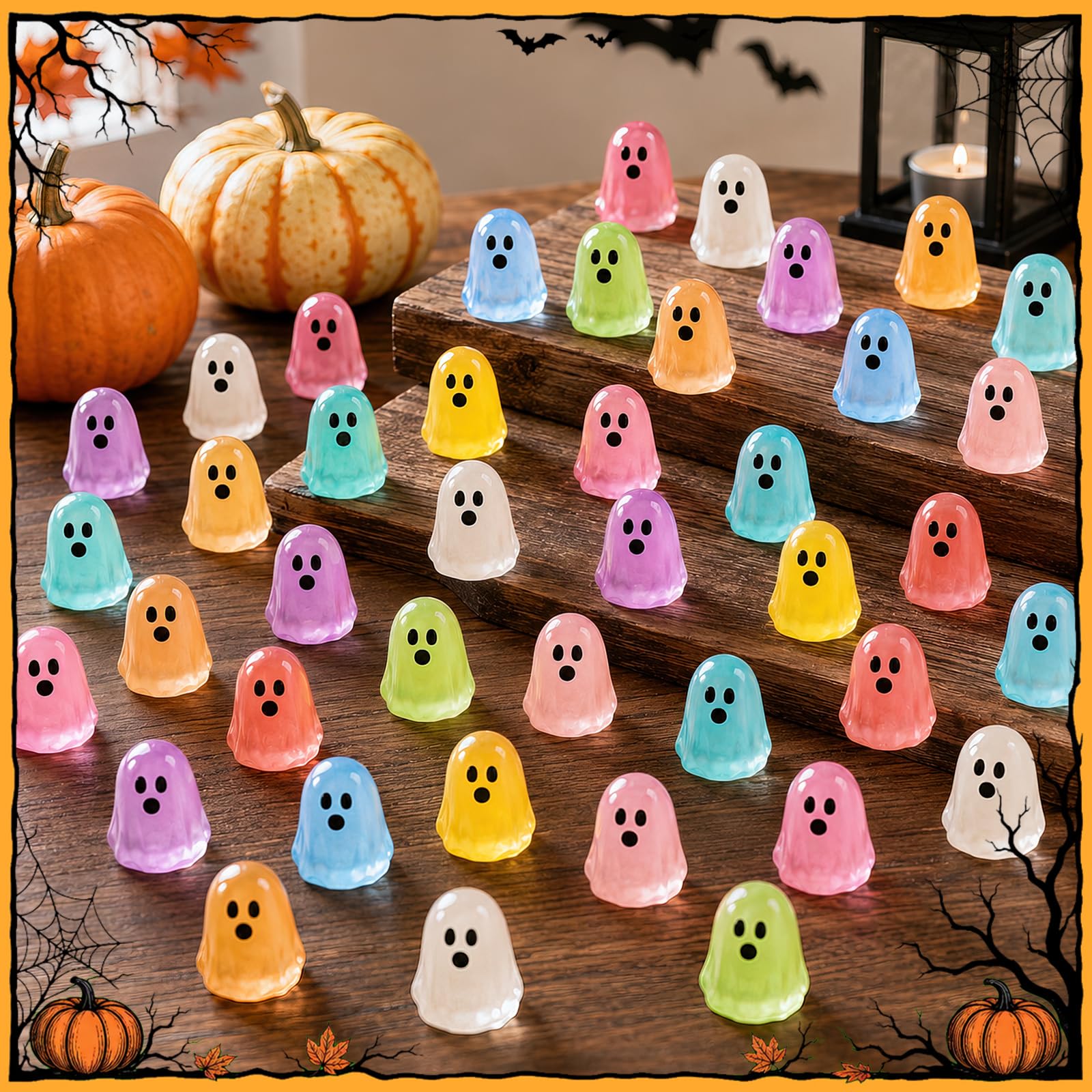 Pack of 100 BuQiuRen mini ghost figures for Halloween