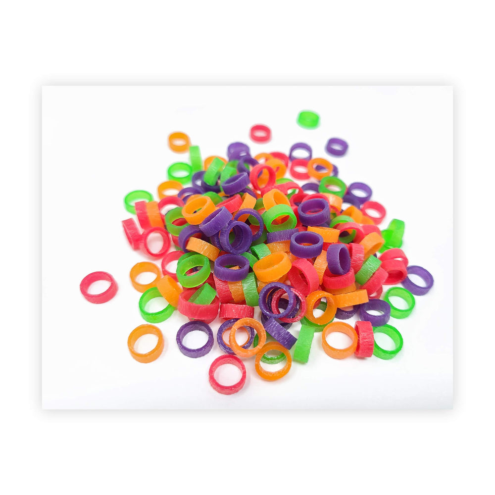 Pack of 100 Chicken Hill Baby Poultry Leg Bands in assorted colours