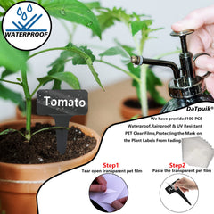 Pack of 100 DaTpuik waterproof plant labels