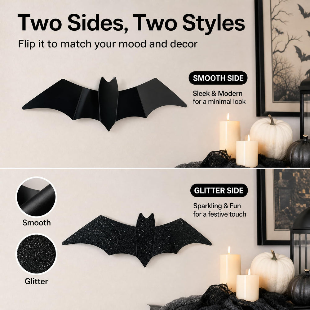 Pack of 100 Halloween bat stickers with LED lights