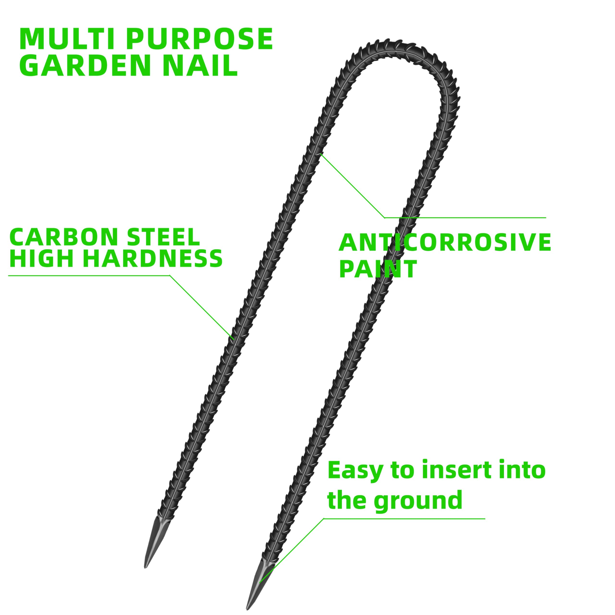 Pack of 11 ESSFF garden stakes in black