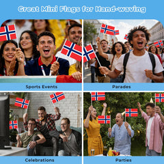 Pack of 12 Norway flags on sticks
