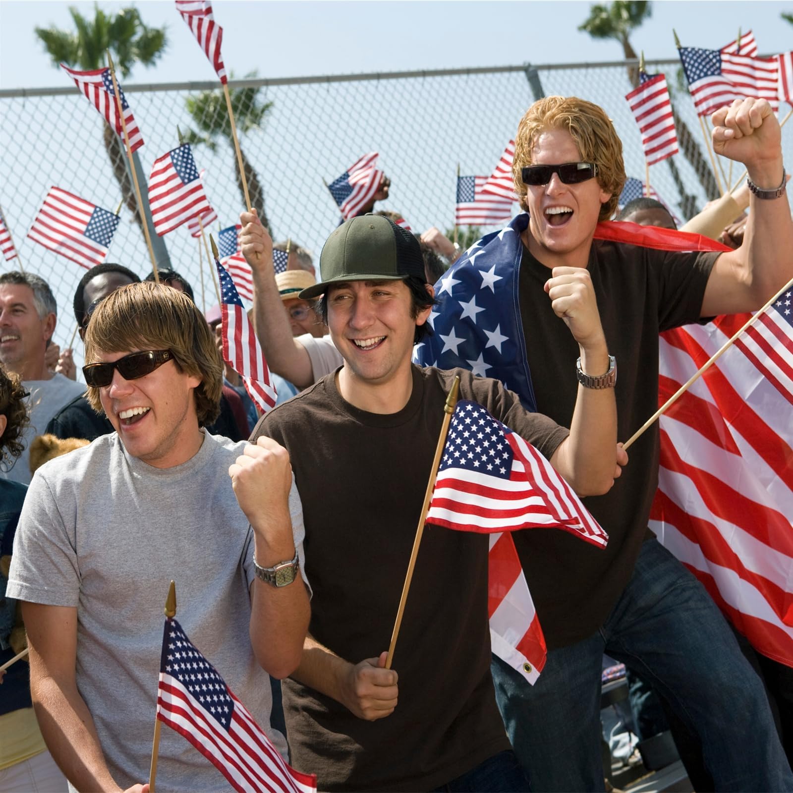Pack of 12 small American flags ready for celebration
