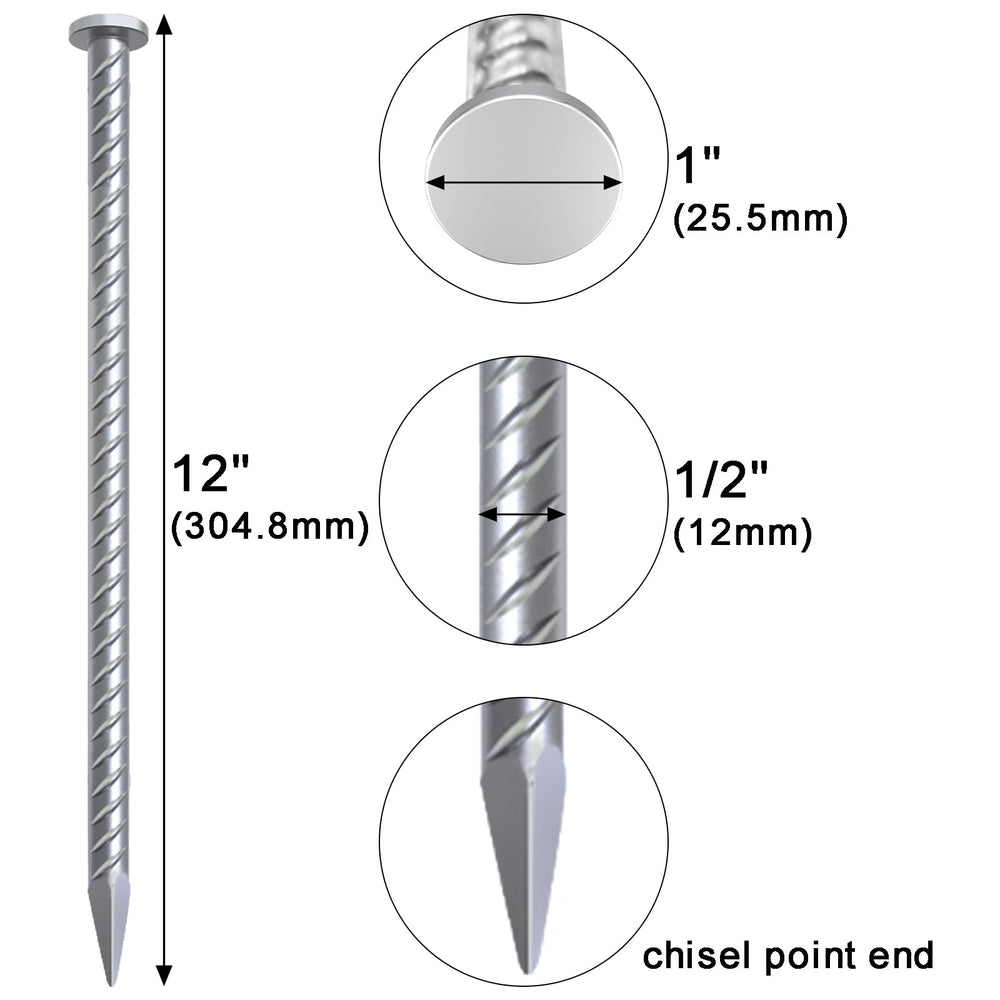 Pack of 16 VVOKGO rebar stakes with chisel point ends