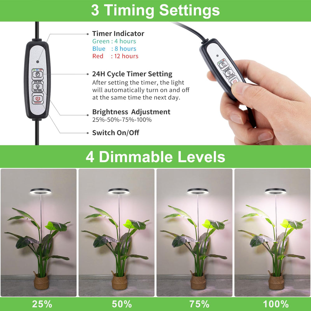 Pack of 2 LBW grow lights side view
