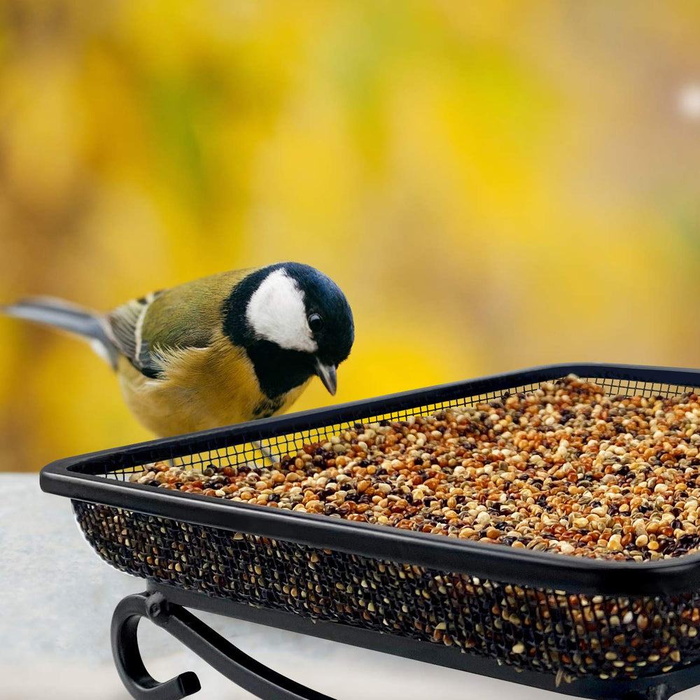 Pack of 2 MIXXIDEA Metal Bird Feeders in packaging