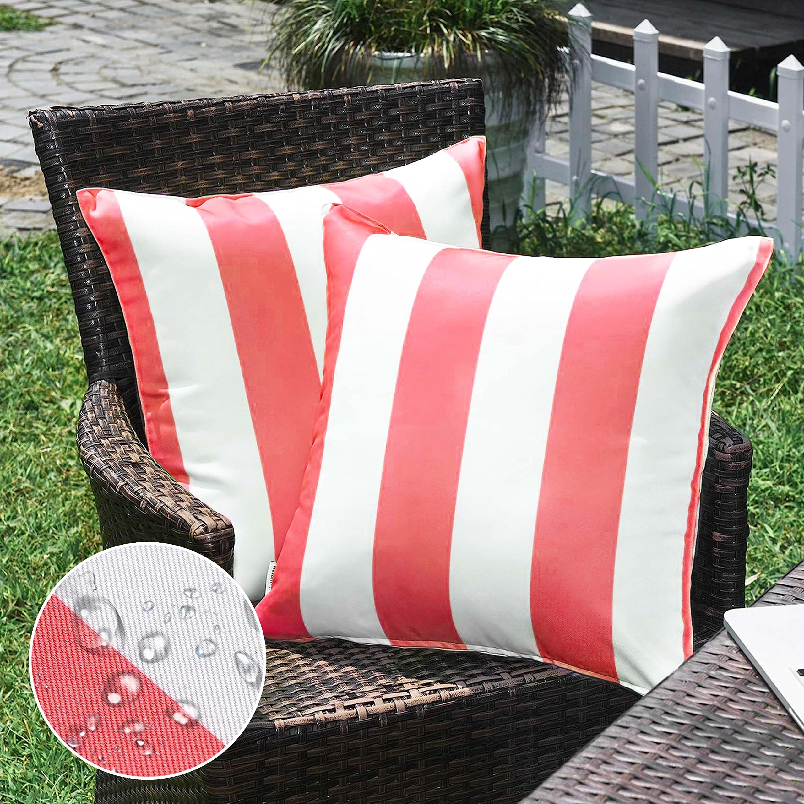 Pack of 2 WESTERN HOME WH decorative outdoor pillow covers in pink, front view