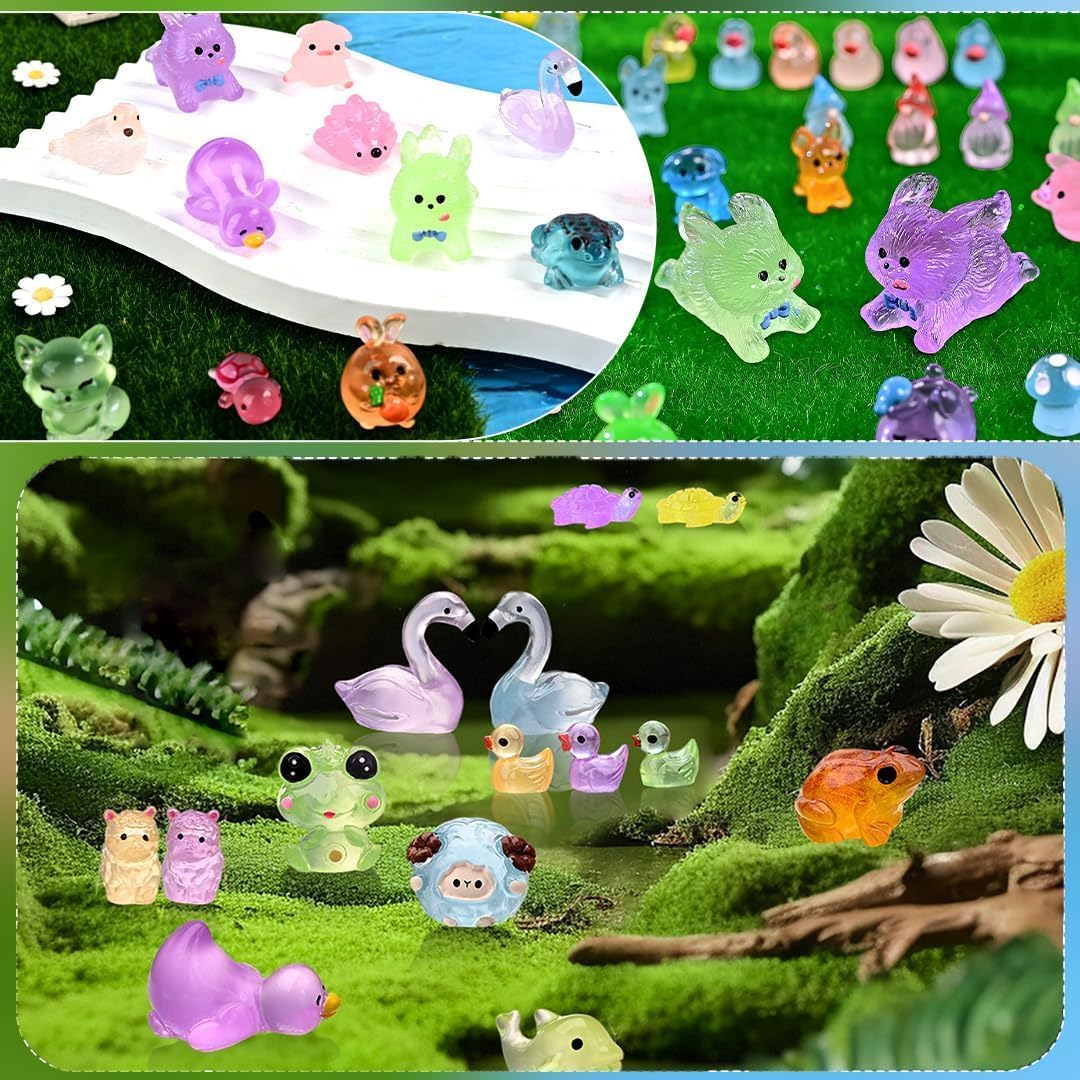 Pack of 200 Prdingfy mini resin animal figurines