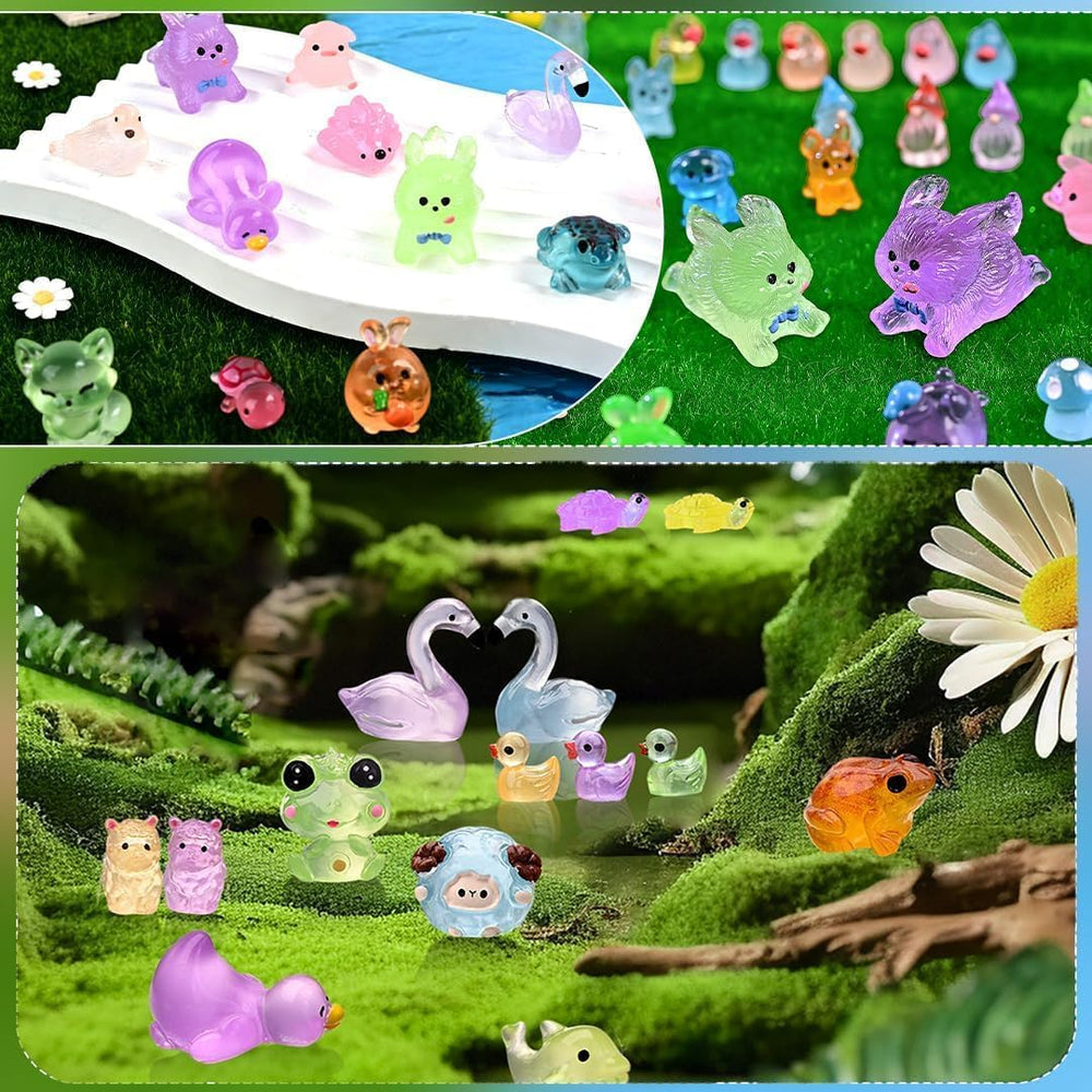 Pack of 200 Prdingfy mini resin animal figurines