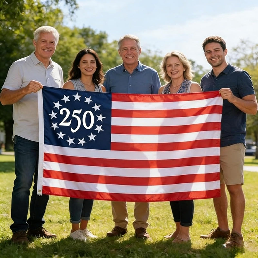 Pack of 250 Betsy Ross Anniversary USA Flags