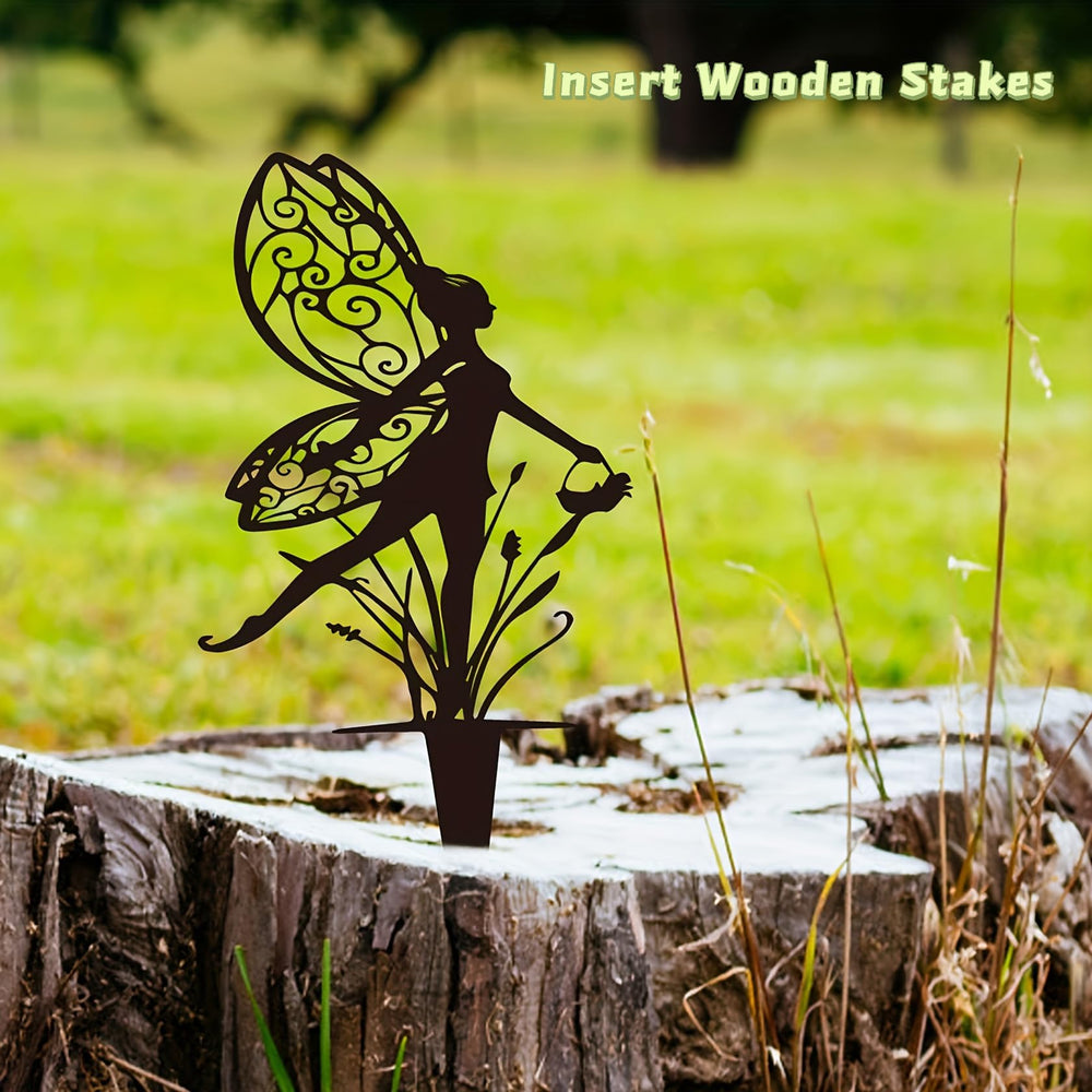 Pack of 3 Garkup decorative garden stakes with black finish