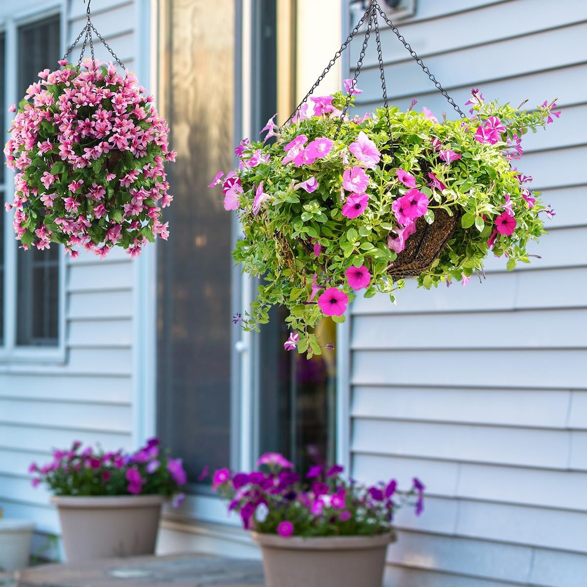 Pack of 3 Heybe Swivel Hanging Basket Chains in black