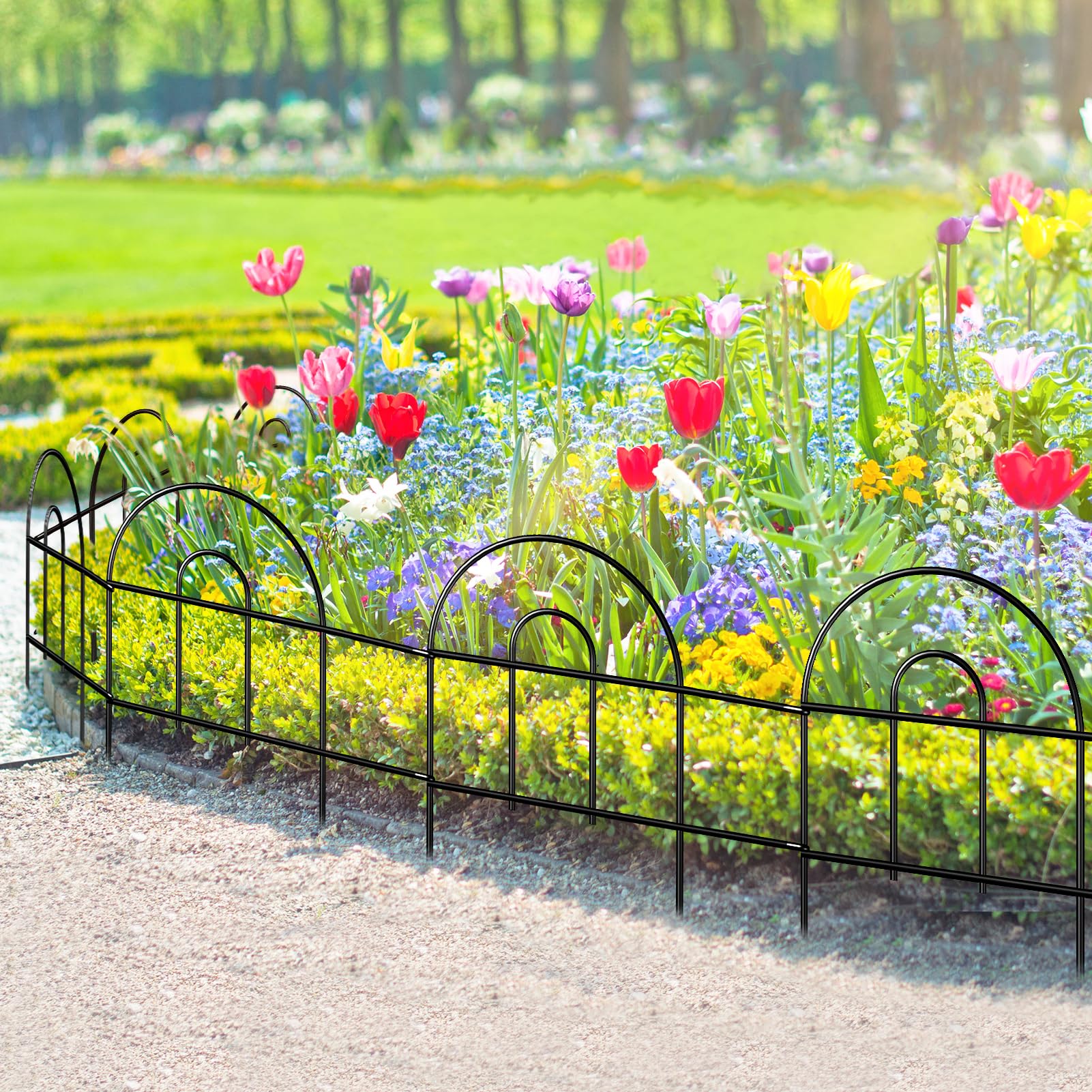 Pack of 31 panels of FOREHOGAR Decorative Garden Fencing displayed