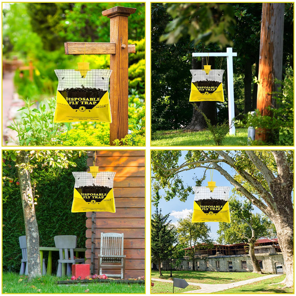 Pack of 4 Glovv outdoor fly traps with bait