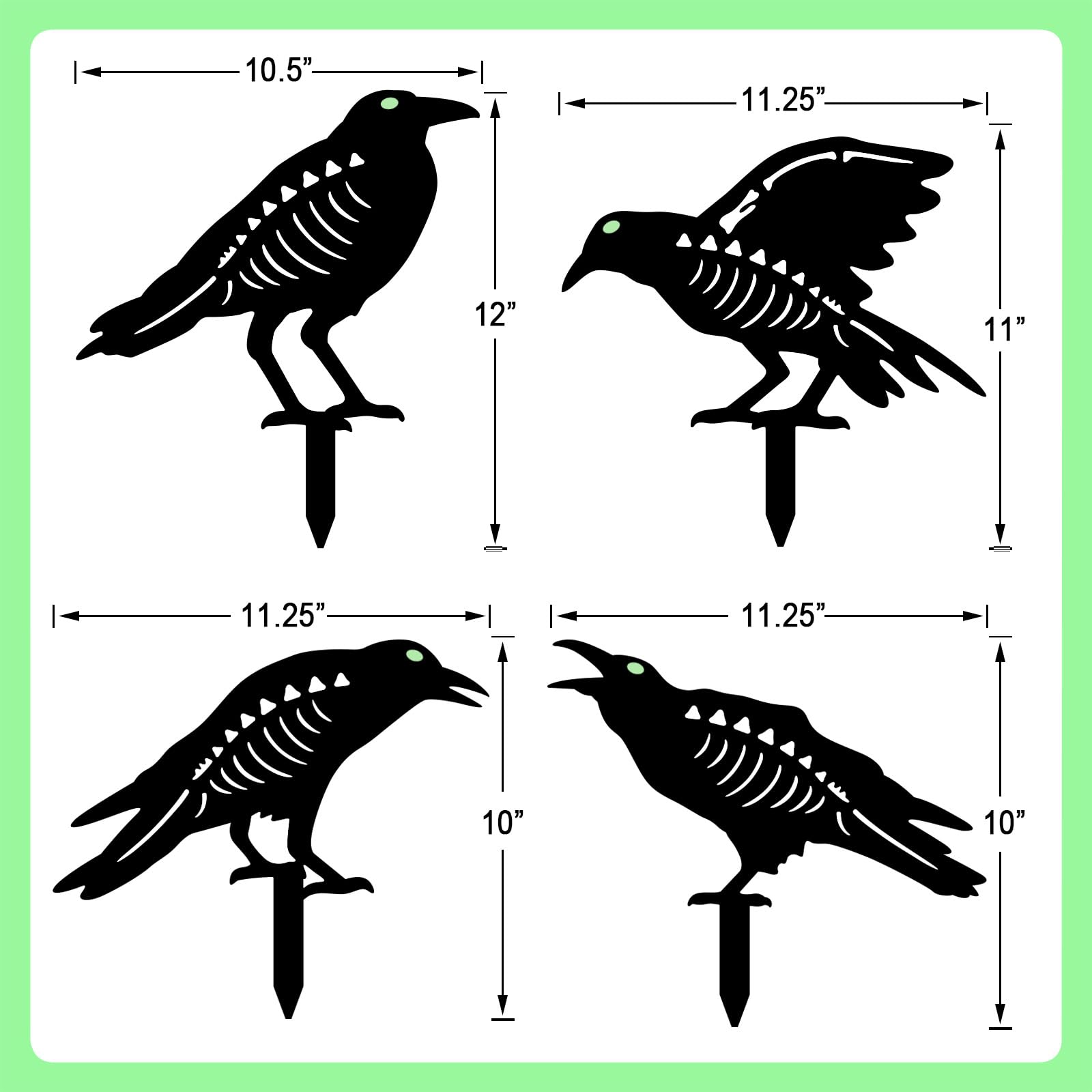 Pack of 4 Hokfirm Halloween Crow Stakes with stakes included