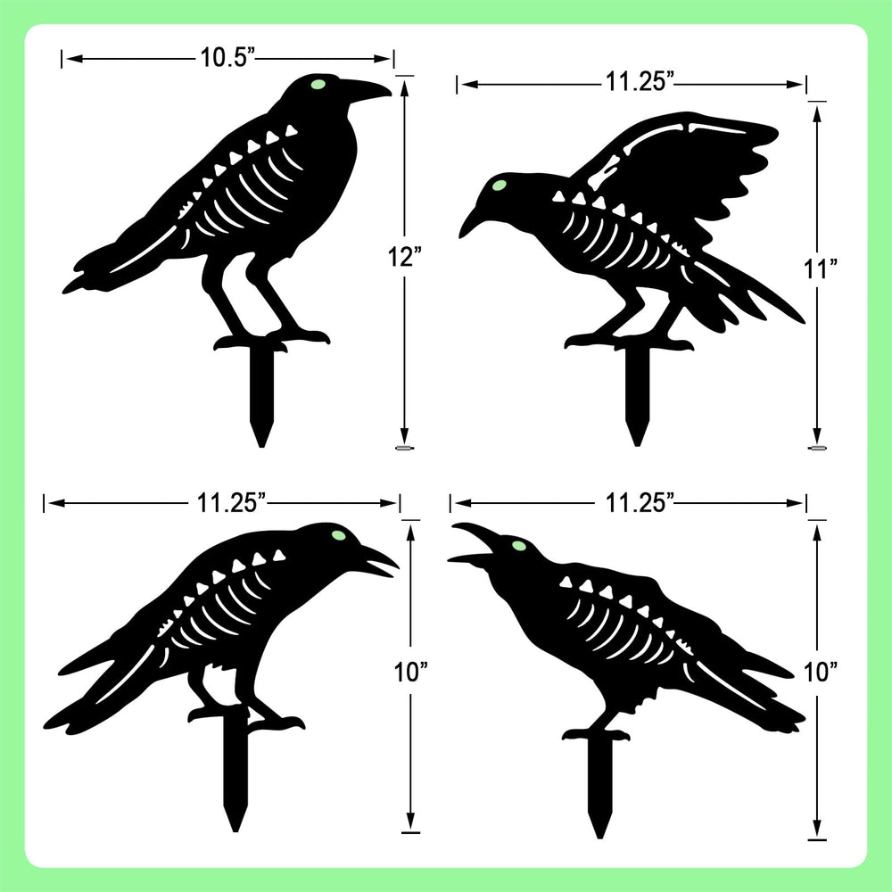 Pack of 4 Hokfirm Halloween Crow Stakes with stakes included