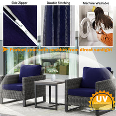 Pack of 4 Sqodok Patio Cushion Covers in dark blue