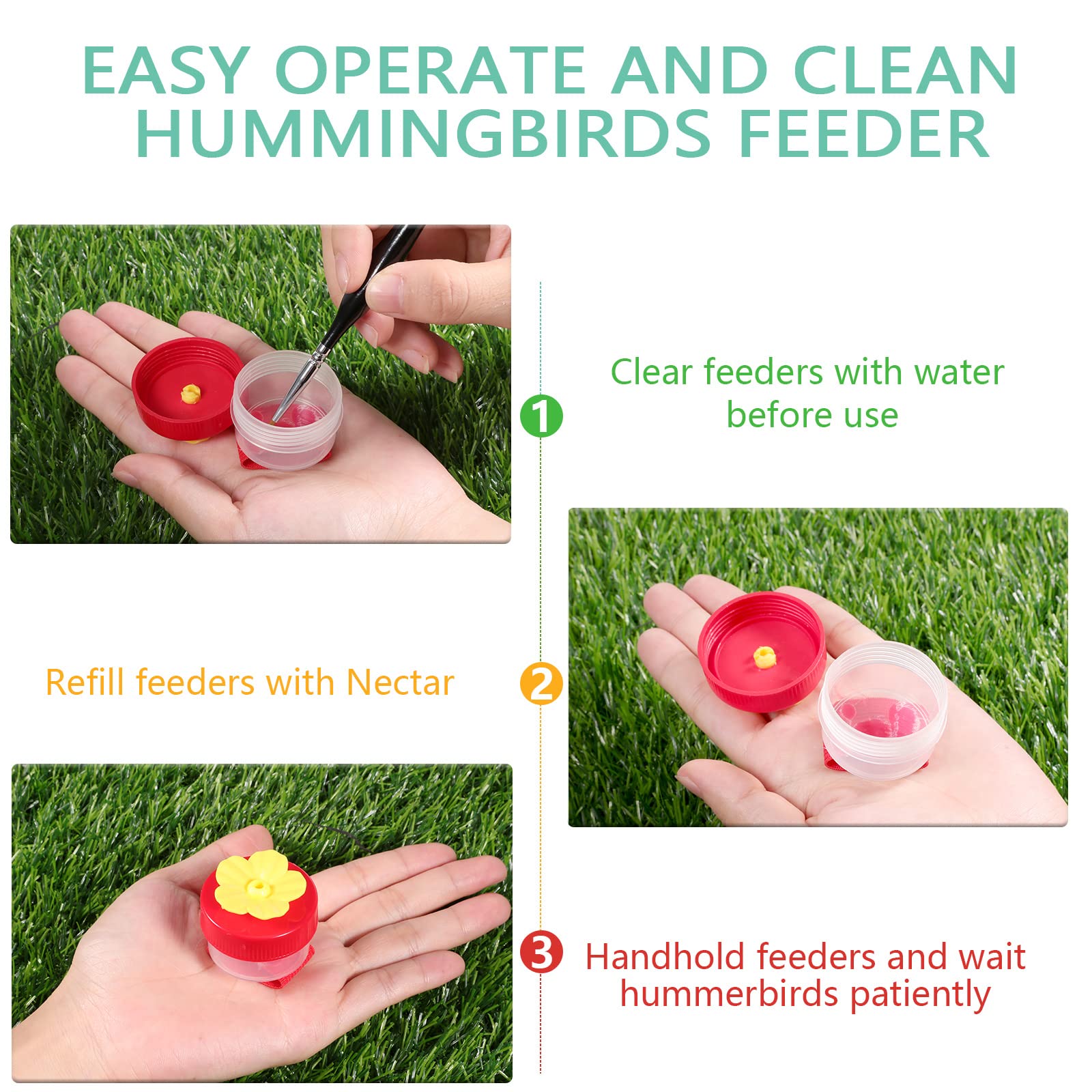 Pack of 4 Zopeal Hummingbird Hand Feeders