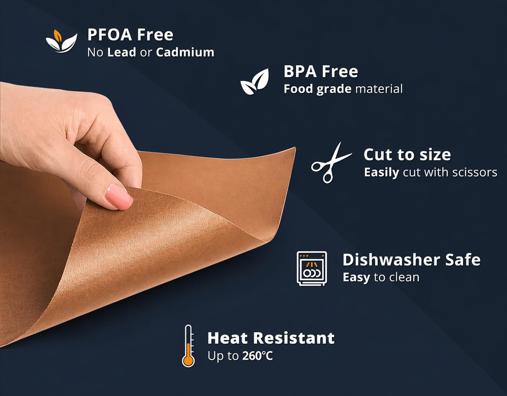 Pack of 5 Linda's Essentials BBQ Copper Grill Mats