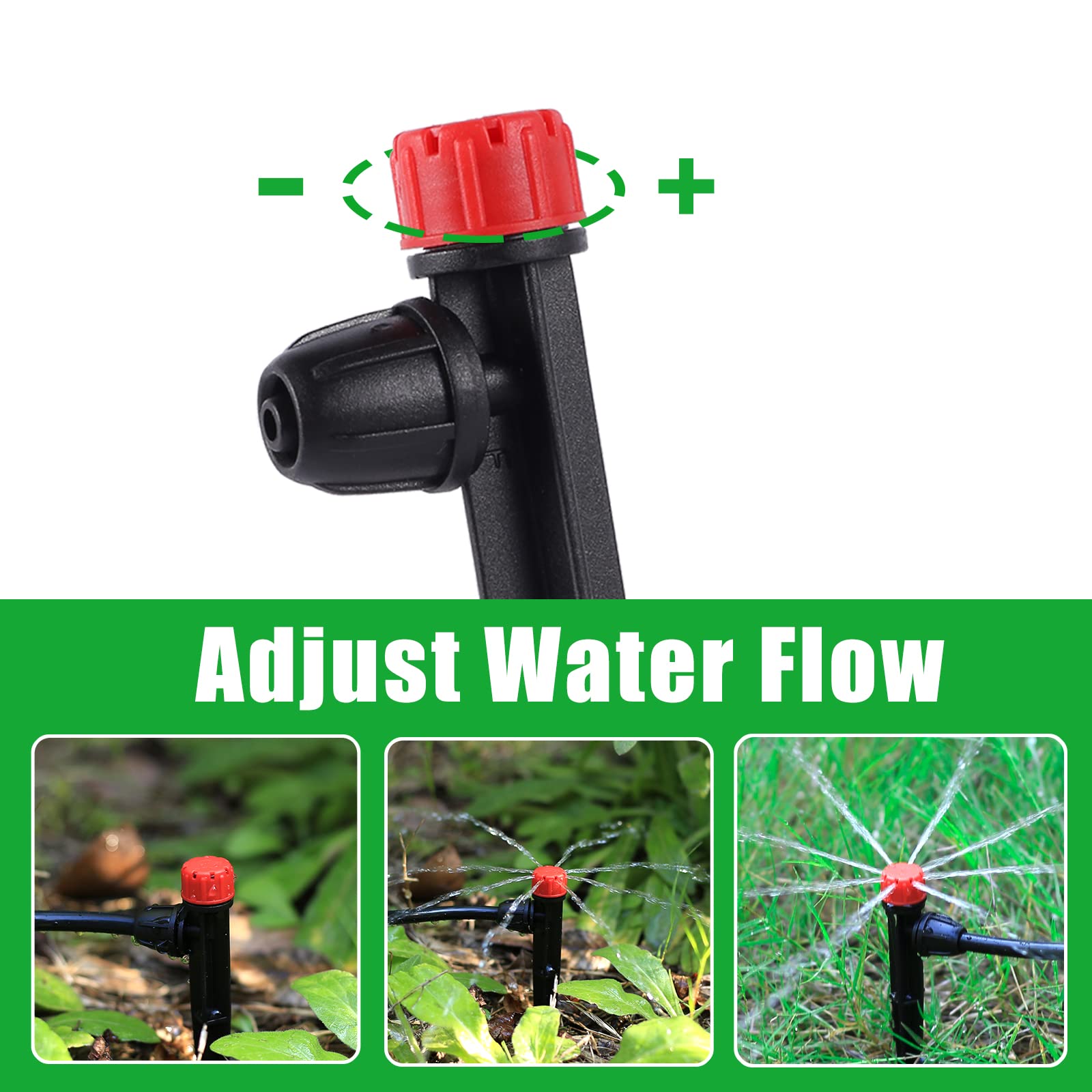 Pack of 50 colorful drip emitters for garden use