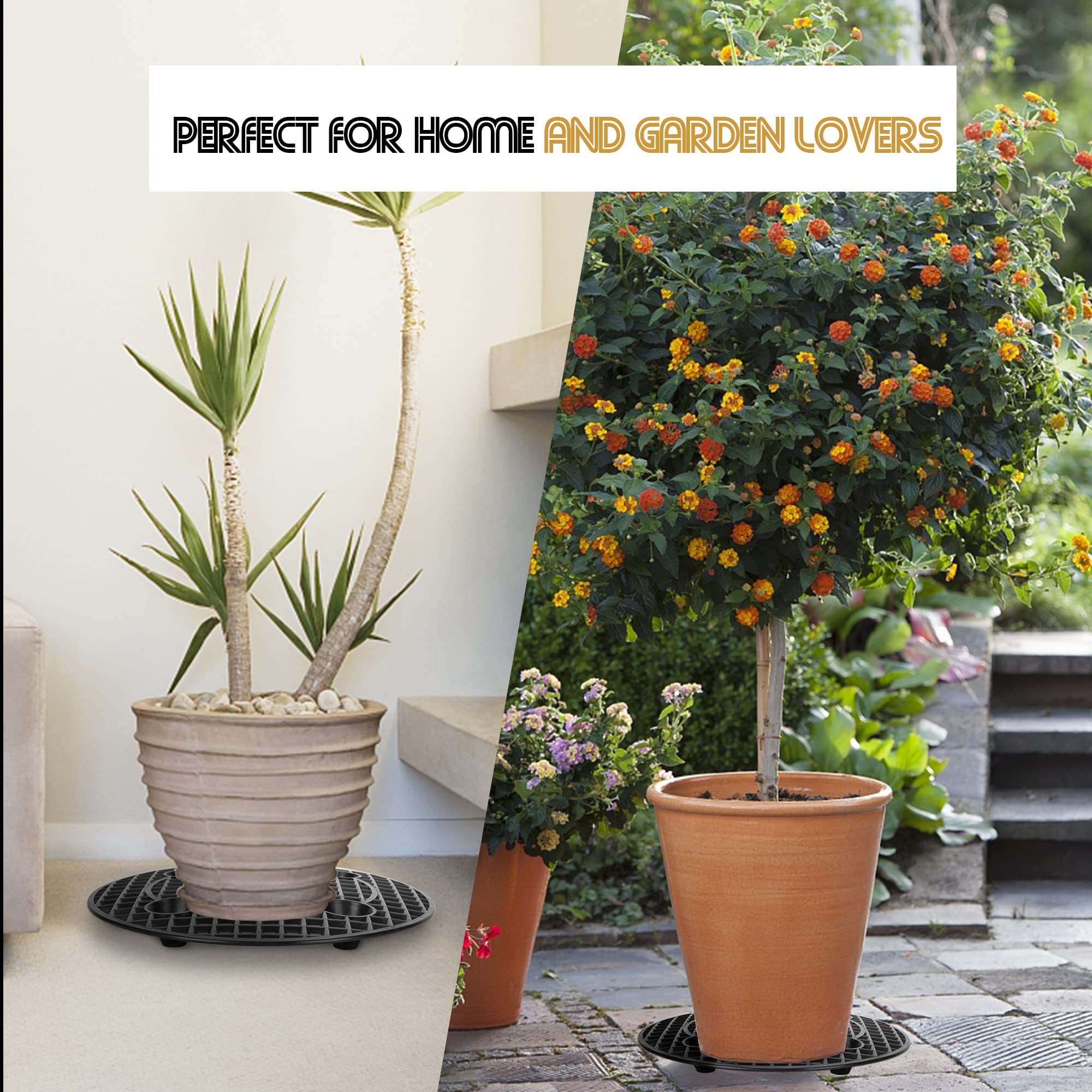 pack of 6 moonoom plant stands in black
