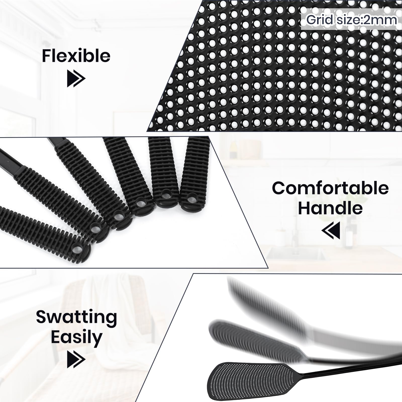 Pack of 6 TrueYee Fly Swatters displayed together