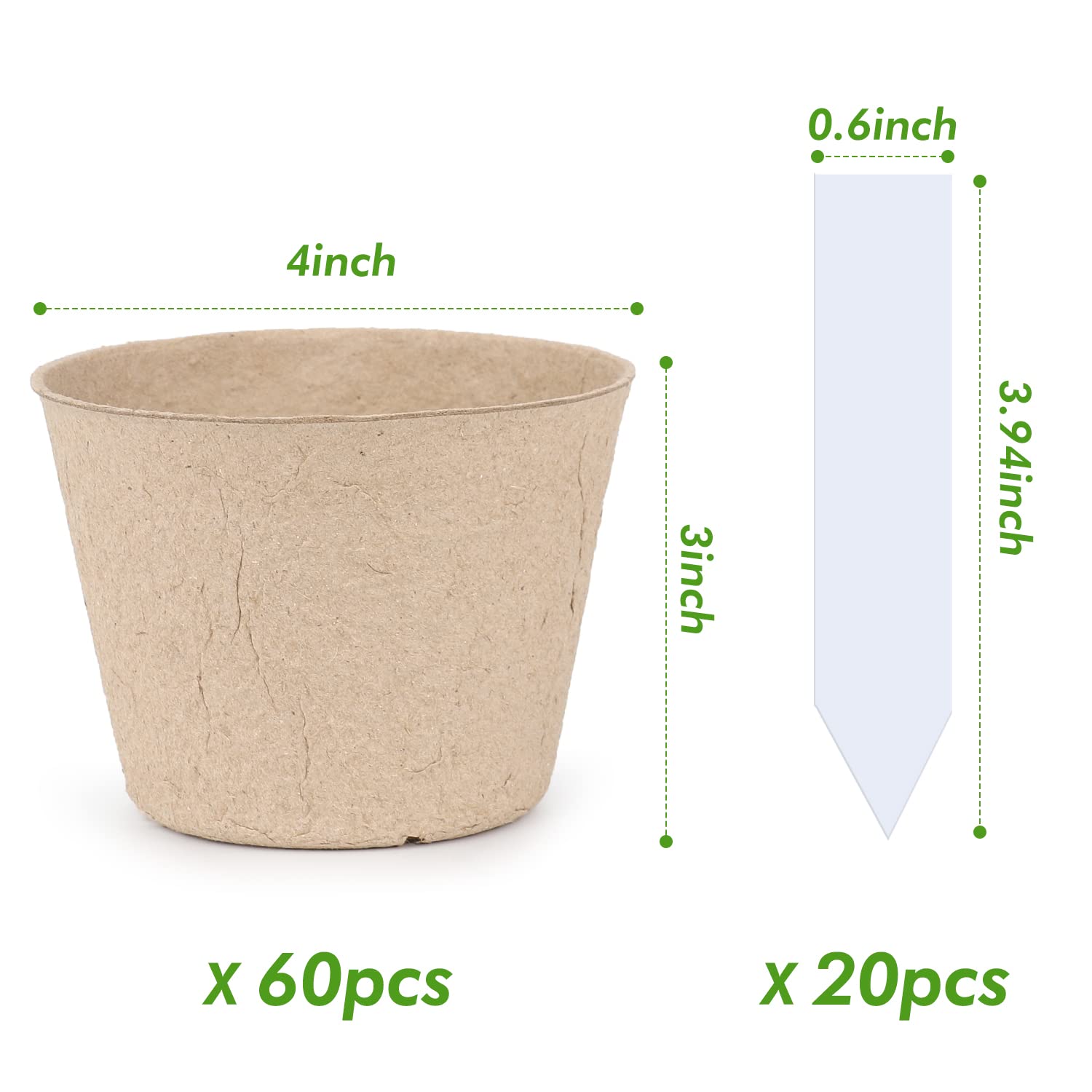 Pack of 60 peat pots arranged for planting