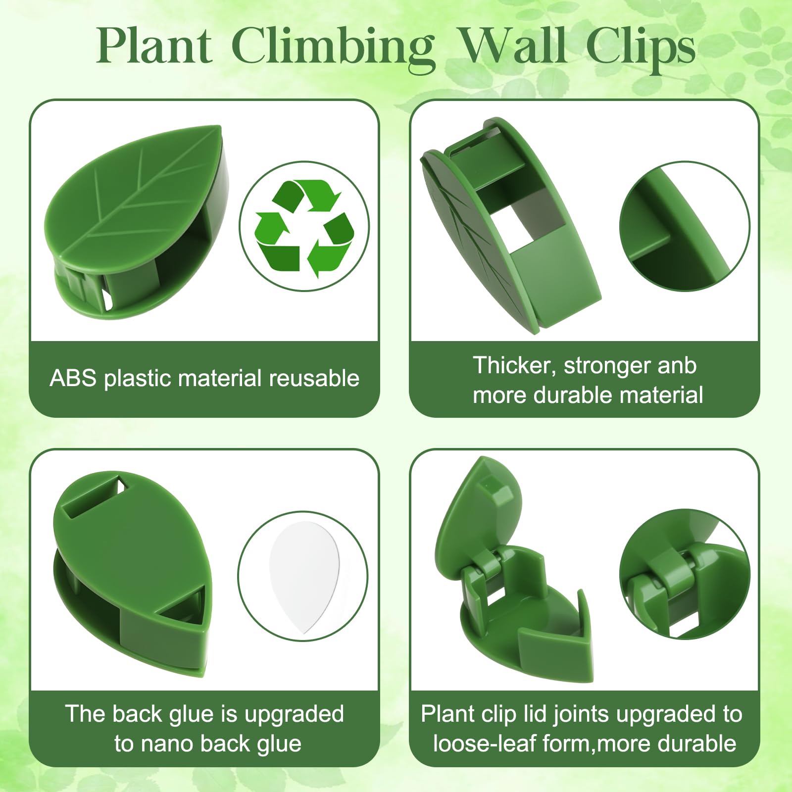 Pack of 60 Pwfkgo Plant Clips with 72 adhesive stickers