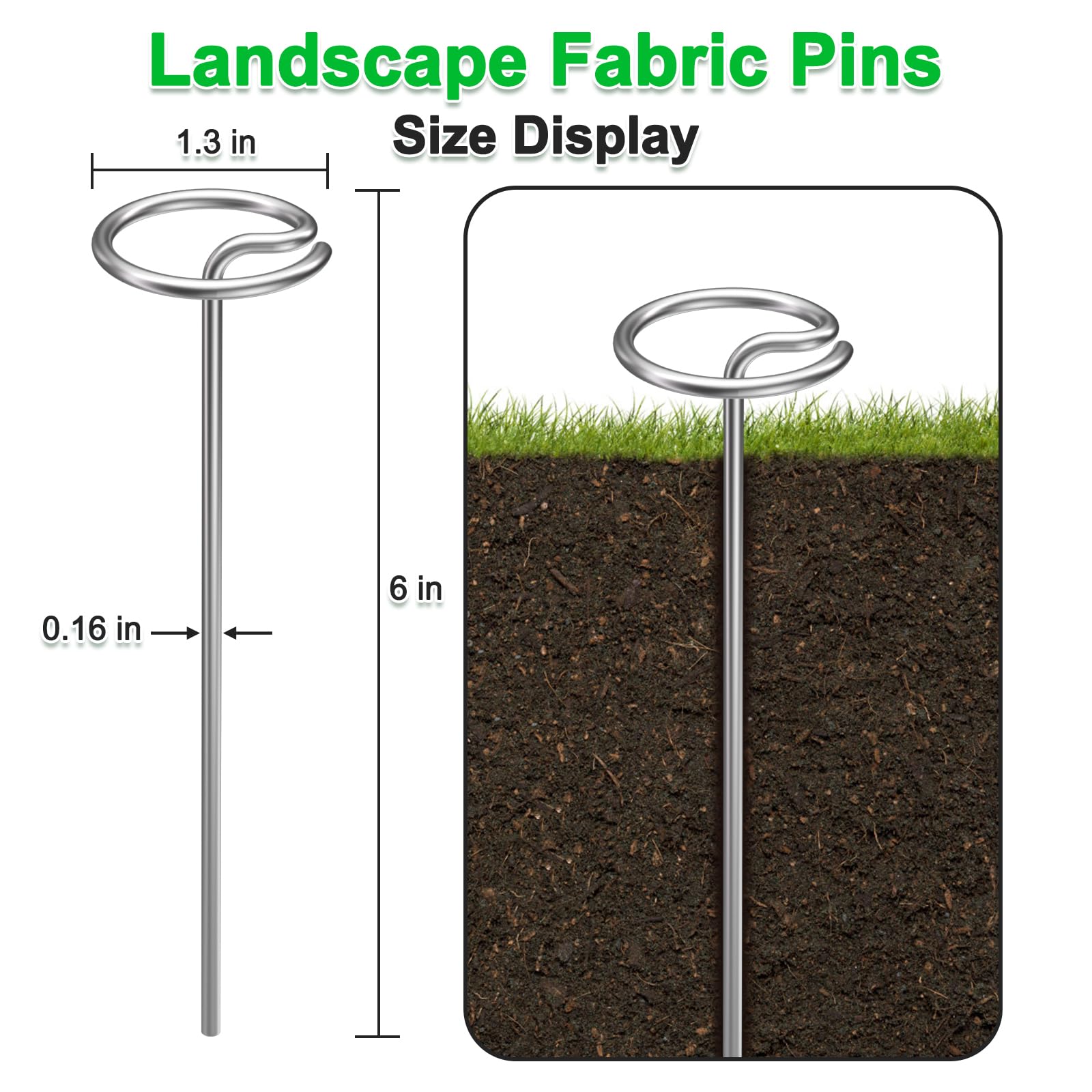 Pack of 80 galvanised landscape staples on display
