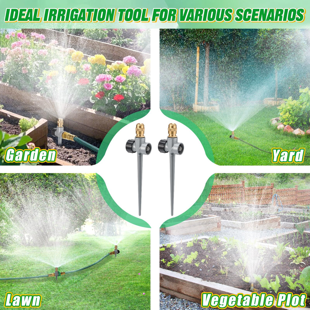 Pack of Acostop 4pcs 360° sprinklers with dimensions displayed