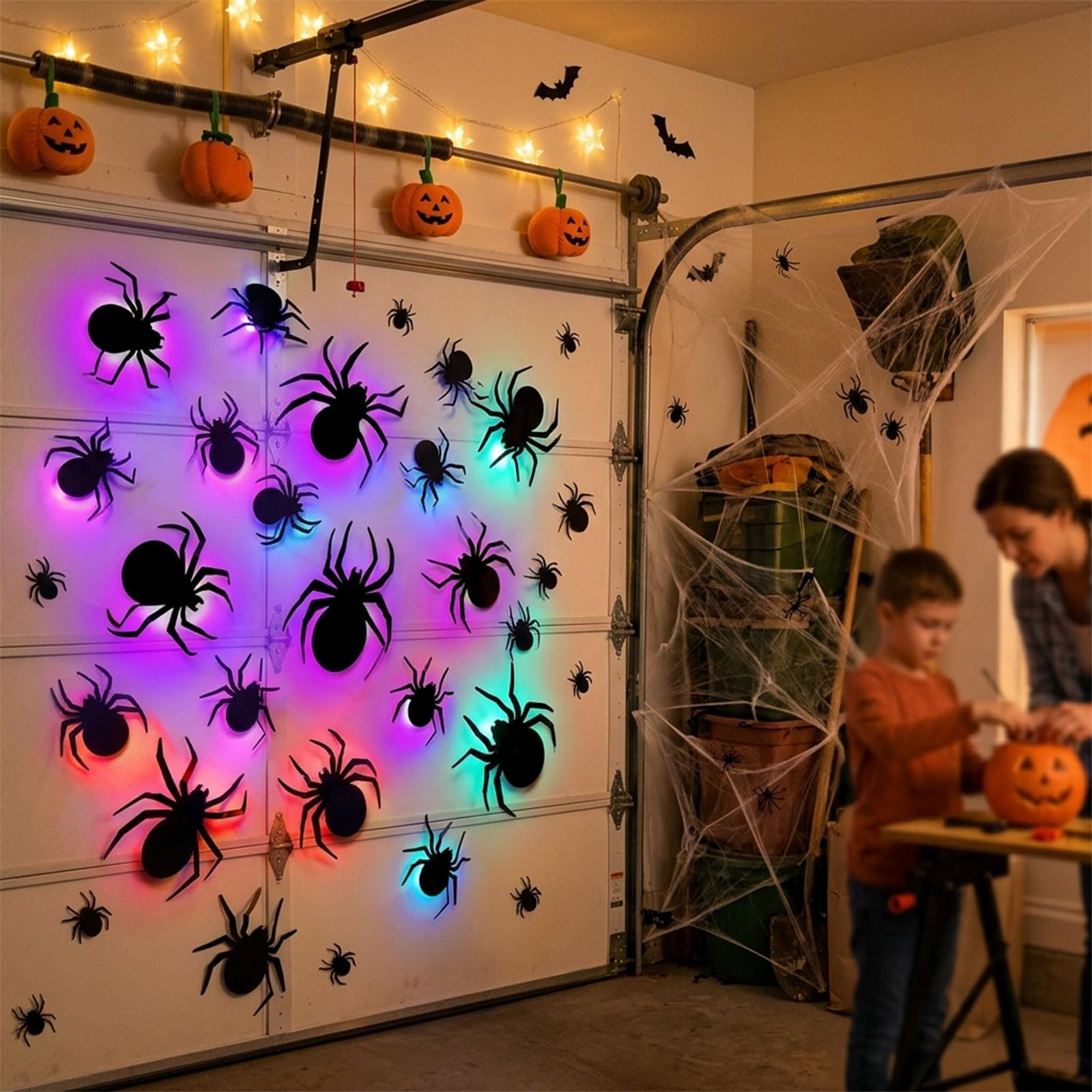 Pack of CCINEE 36Pcs Light Up 3D Spider Stickers