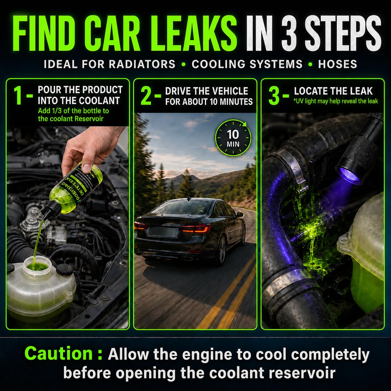 Pack of DOSIDIAG Pool Leak Detection Dye with instructions