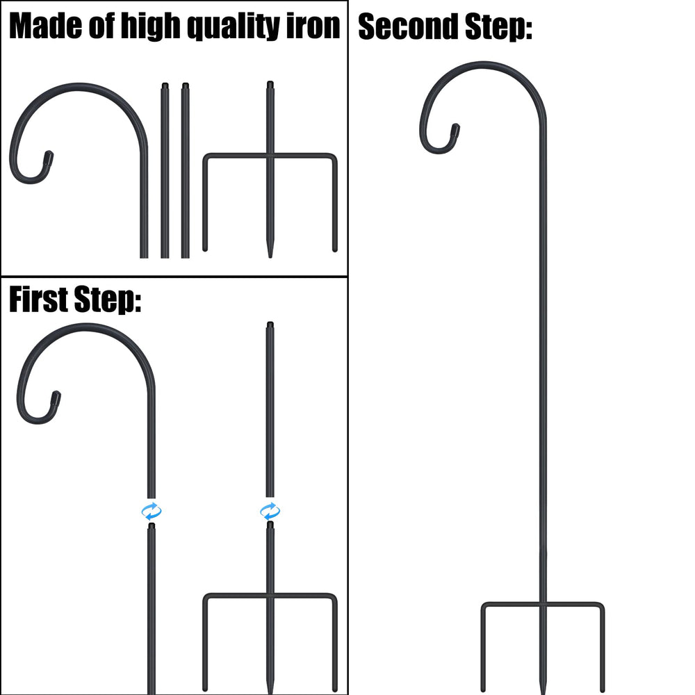Pack of four FEED GARDEN adjustable shepherd hooks