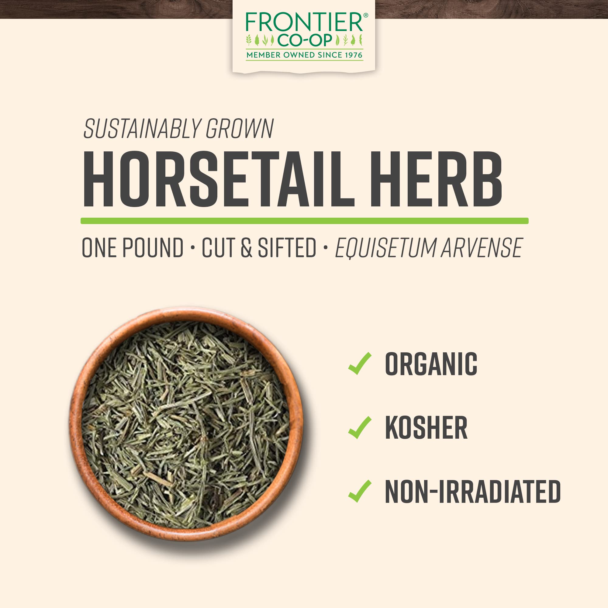 Pack of Frontier Co-op Organic Cut & Sifted Horsetail Herb