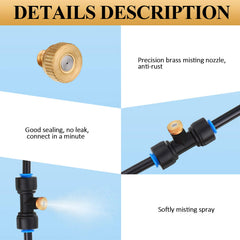 Pack of Hotop 20 pcs misting nozzle tees and plugs