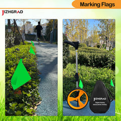 Pack of JIZHGRAD marking flags with steel wire poles displayed