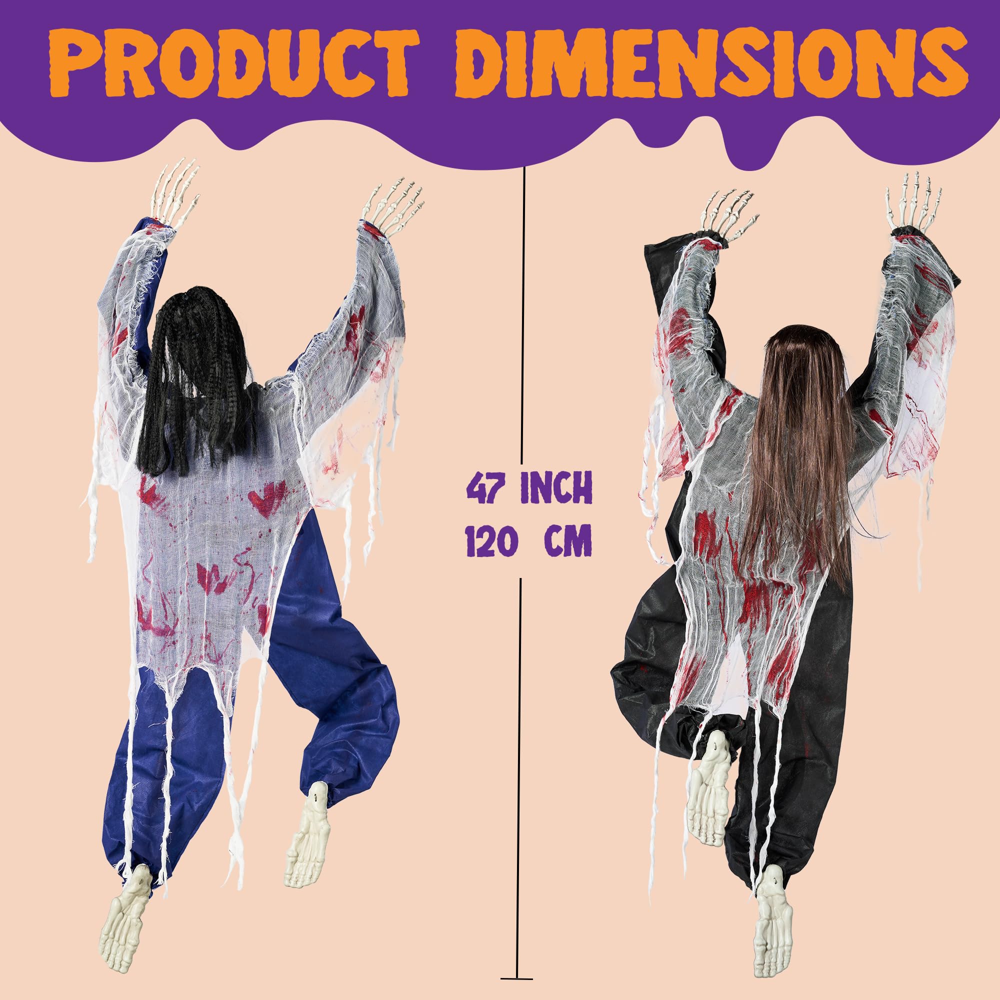Pack of JOYIN Halloween Climbing Zombies in multi-color