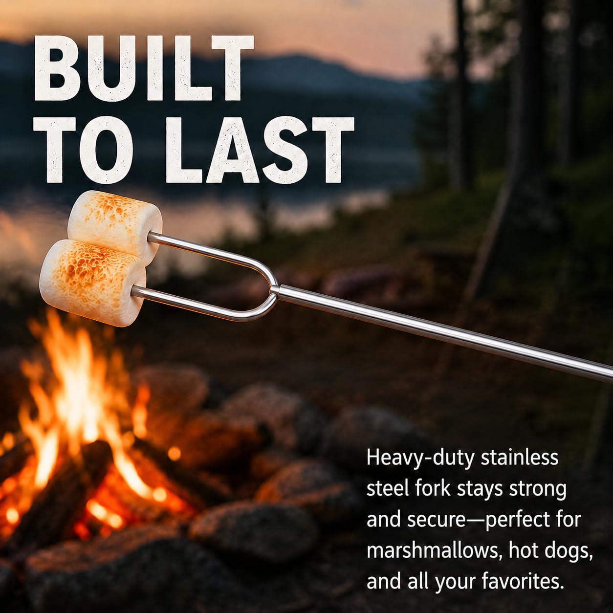 Pack of Tapirus Marshmallow Roasting Sticks on a picnic table