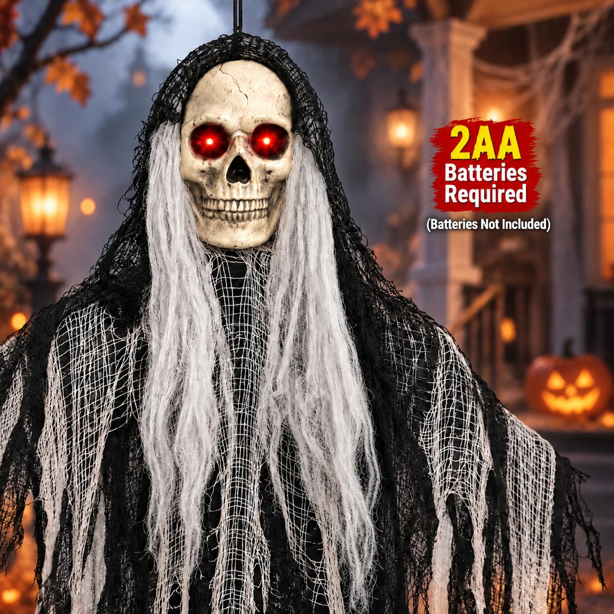 Pack of three BDHN Halloween ghost decorations with cords