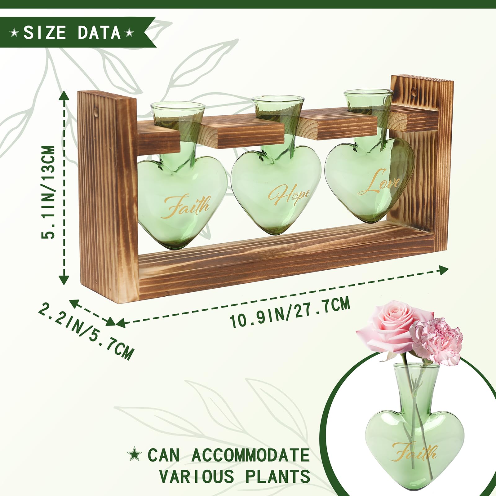 Pack of three MTsigns glass propagation vases