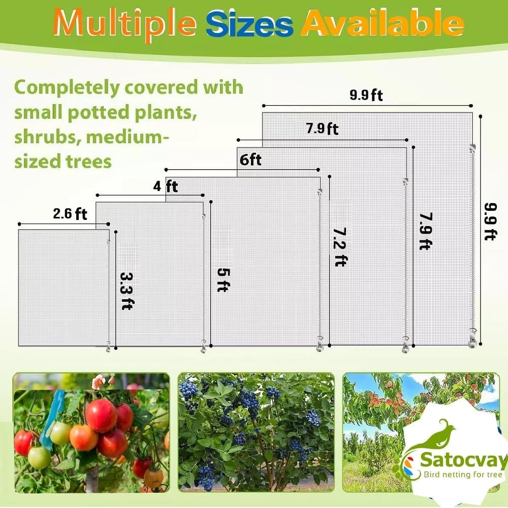 Pack of two SATOCVAY Fruit Tree Netting 8x8 FT