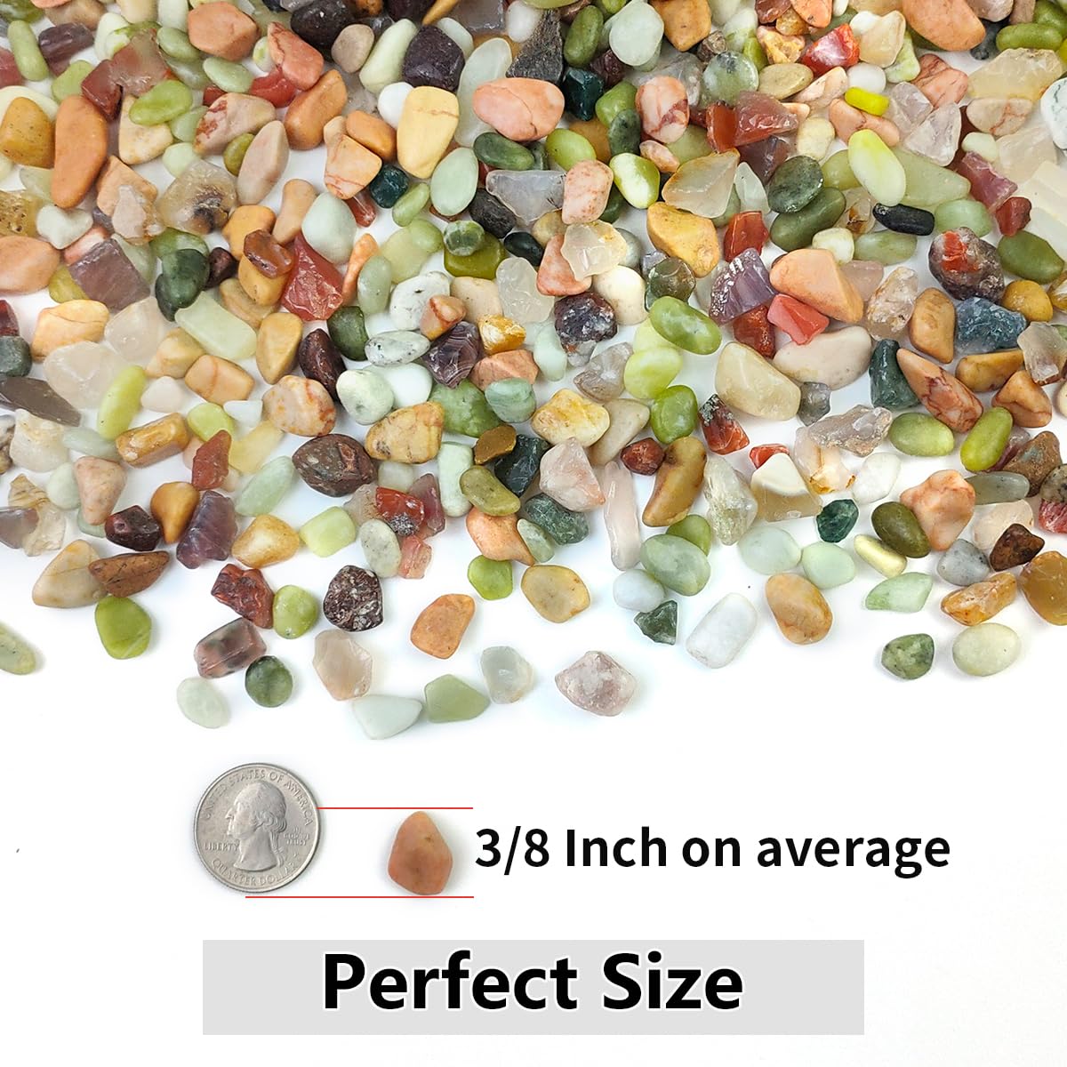 Pack of YISZM pebbles showing vibrant colors