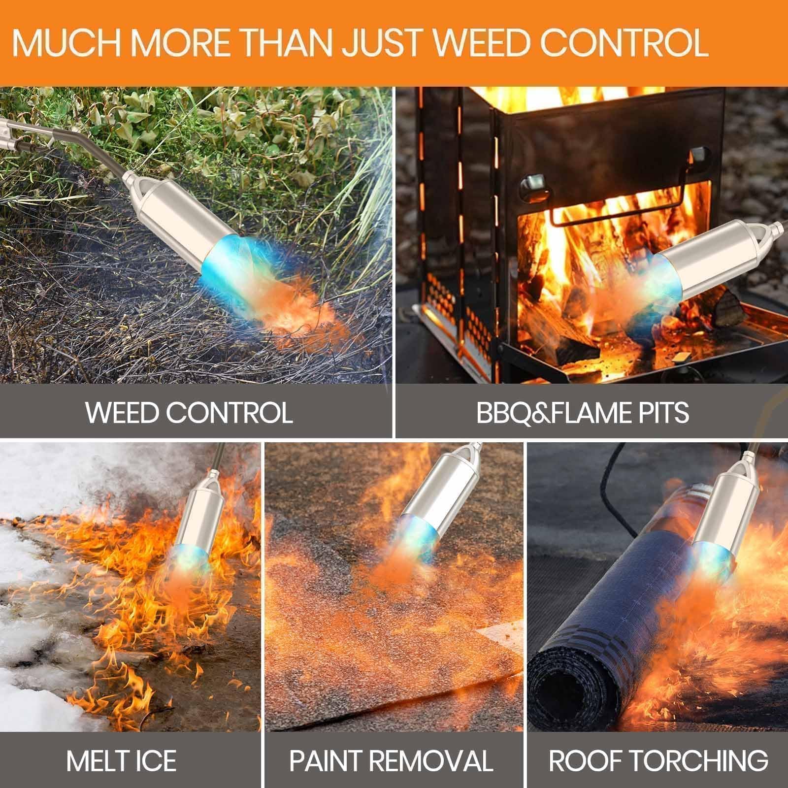 Package contents of CALPOSE Propane Torch Weed Burner