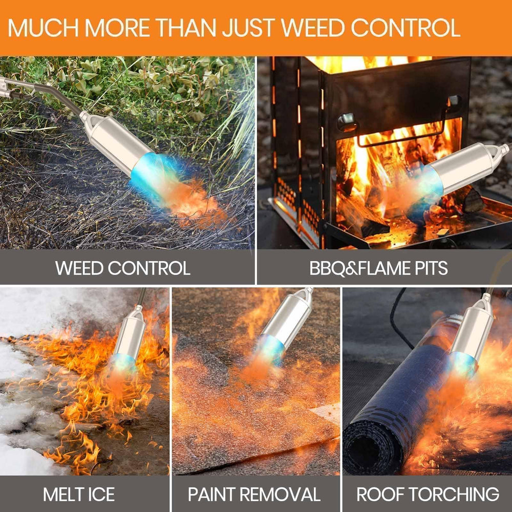Package contents of CALPOSE Propane Torch Weed Burner