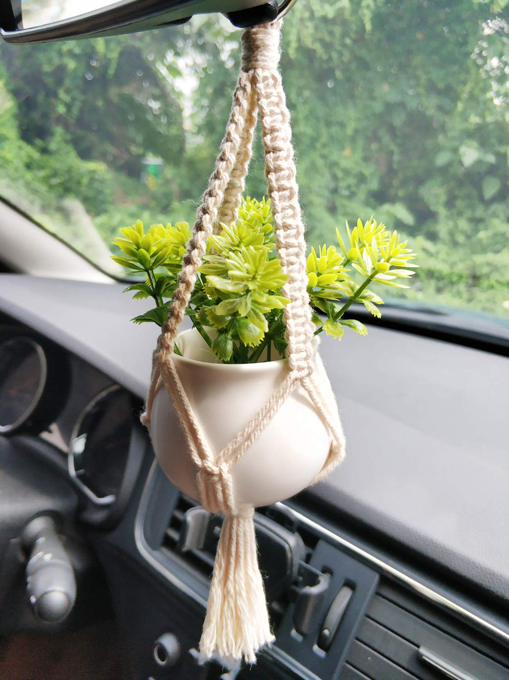 Package contents of Dahey Mini Macrame Plant Hanger set