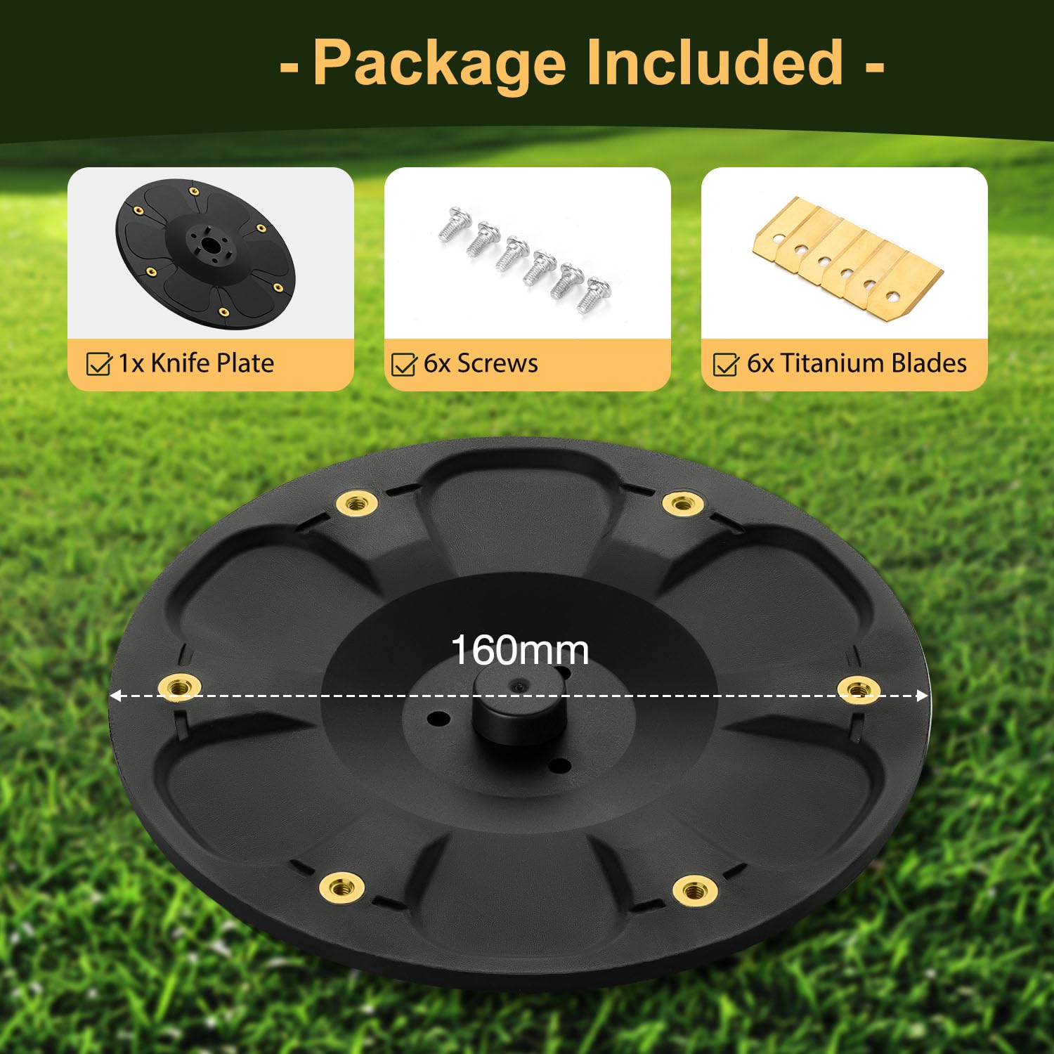 Package contents of FourShow 6-Blade Disc